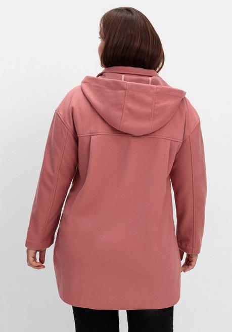 sheego Kapuzenjacke mit Stehkragen und Reißverschluss - rosenholz sheego Rabatt
