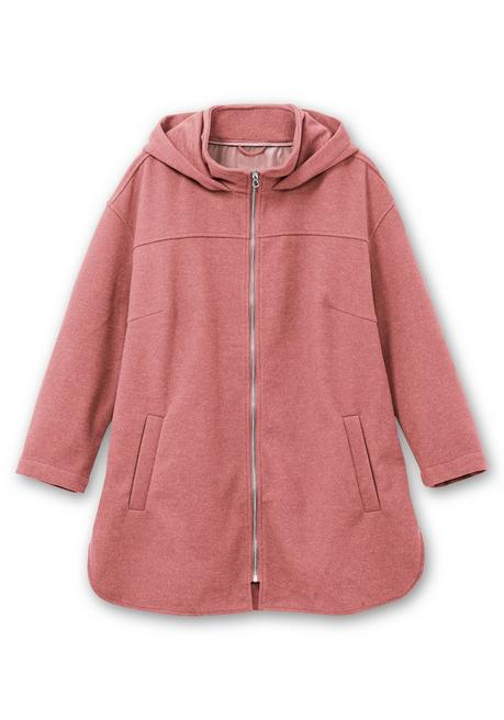 sheego Kapuzenjacke mit Stehkragen und Reißverschluss - rosenholz sheego Rabatt