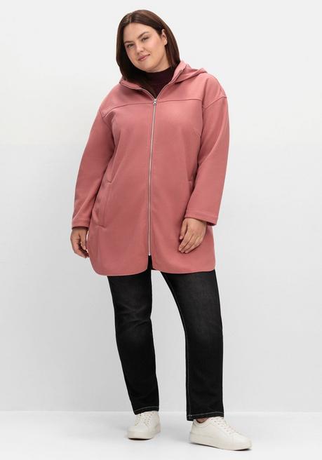 sheego Kapuzenjacke mit Stehkragen und Reißverschluss - rosenholz sheego Rabatt