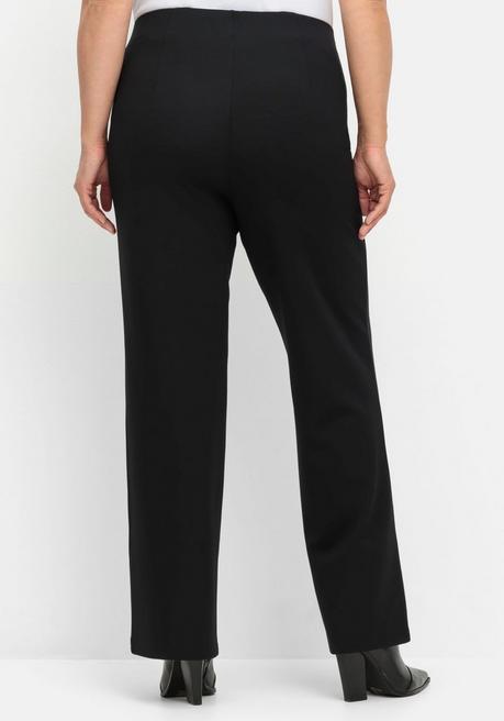 sheego Gerade Hose aus Interlock, mit elastischem Bund - schwarz sheego Begrenztes Angebot