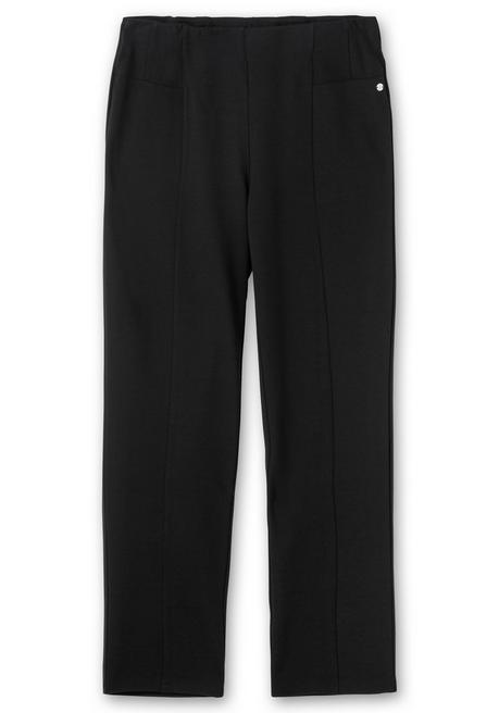 sheego Gerade Hose aus Interlock, mit elastischem Bund - schwarz sheego Begrenztes Angebot