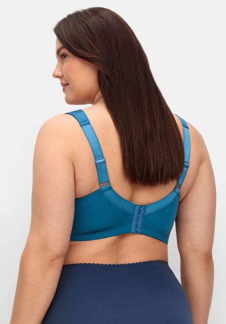 sheego Bügel-BH aus floraler Spitze, mit Seitenstützen - blau sheego Online Outlet