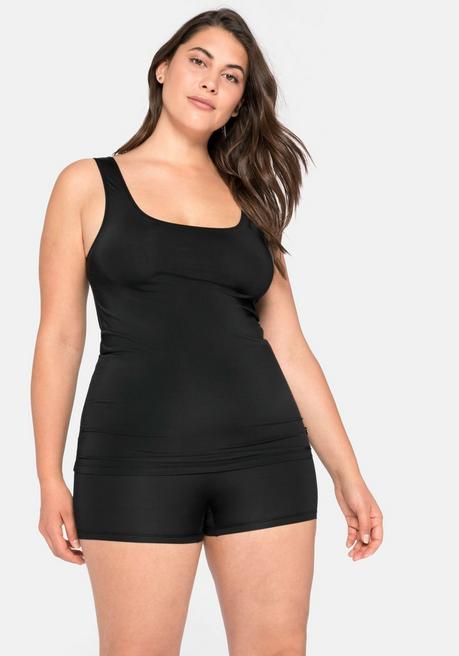 sheego Tanktop in extralanger Form, aus Microfaser - schwarz sheego Saisonale Angebote