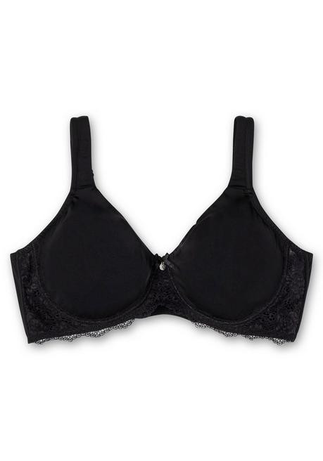 sheego T-Shirt-BH mit Spitze und nahtlosen Cups - schwarz sheego Sonderangebote