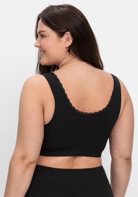 sheego Doppelpack Bustiers mit Spitzenbesatz - schwarz+weiß sheego Kostenlose Rückgabe