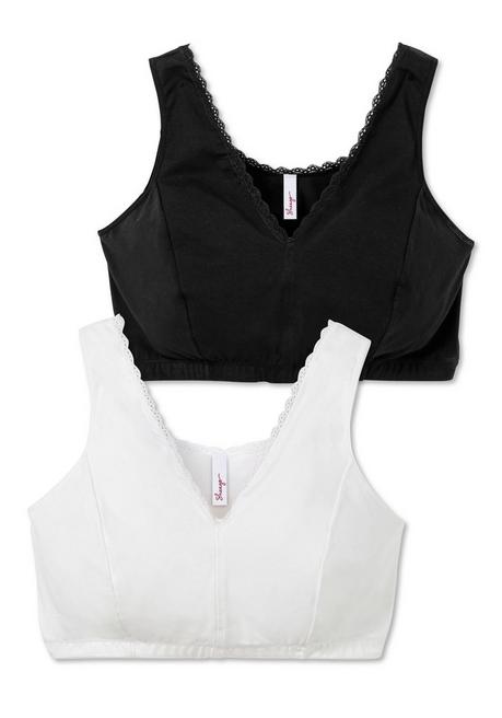 sheego Doppelpack Bustiers mit Spitzenbesatz - schwarz+weiß sheego Kostenlose Rückgabe