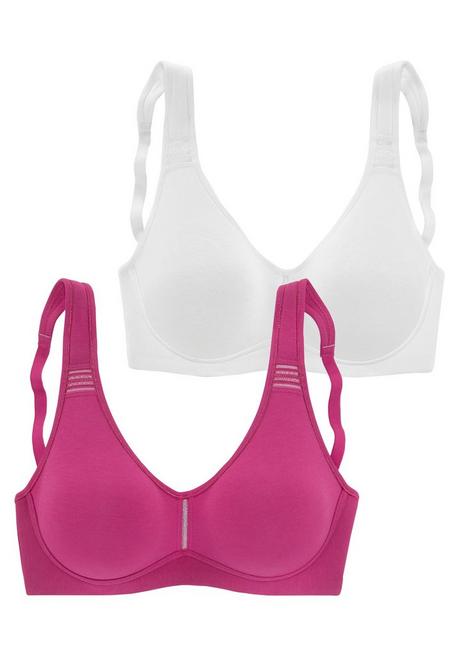 PETITE FLEUR Doppelpack T-Shirt-BHs - beere+weiß sheego Neueste Stile