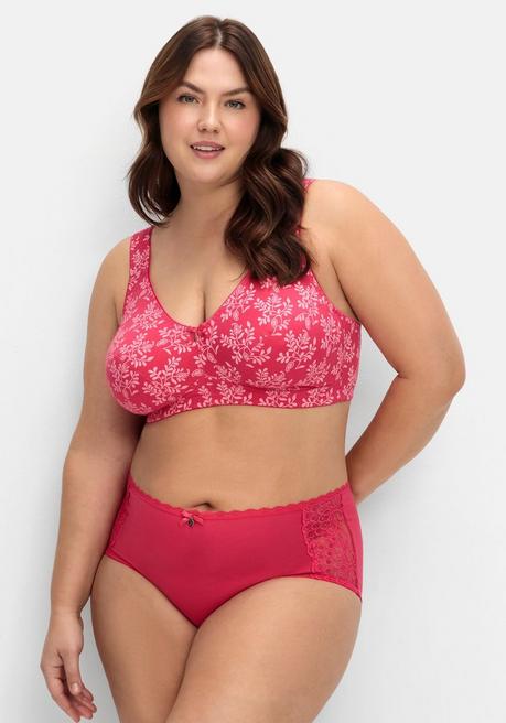 sheego Doppelpack Entlastungs-BHs ohne Bügel - weiß+orchidee sheego Bis zu 50% Rabatt
