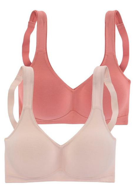 PETITE FLEUR Doppelpack Basic-BHs ohne Bügel - terrakotta+creme sheego Nur für heute