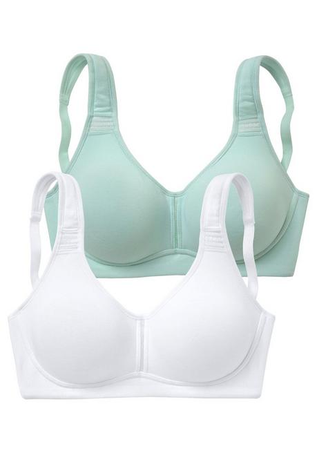 PETITE FLEUR Doppelpack T-Shirt-BHs - mint+weiß sheego Nur noch ein Tag übrig