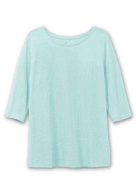 sheego Shirt in Piqué-Qualität mit 3/4-Ärmeln - mint sheego Online