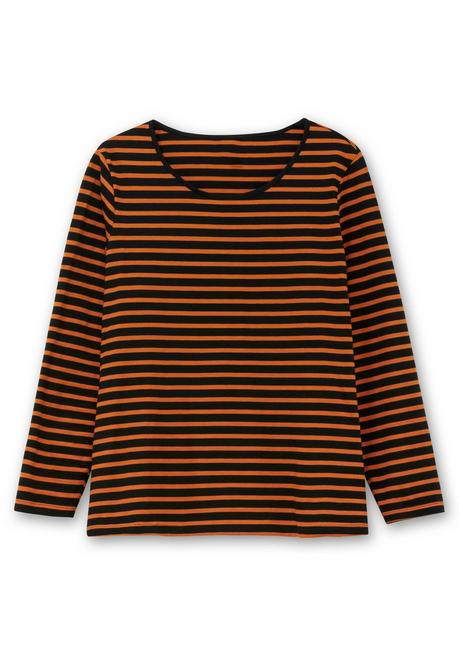 sheego Ringelshirt mit Rundhalsausschnitt - schwarz gestreift sheego Kostenloser Versand