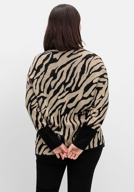 sheego Jacquard-Pullover mit Animalmuster - schwarz gemustert sheego Fabrik Onlineshop