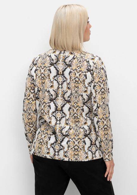 sheego Langarmshirt mit Animalprint und Rundhalsausschnitt - beigefarben gemustert sheego Versandkostenfrei