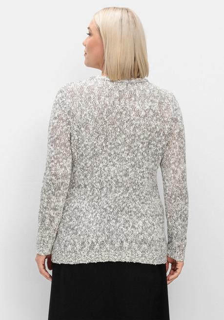 sheego Pullover aus meliertem Effektgarn - anthrazit sheego Begrenztes Angebot