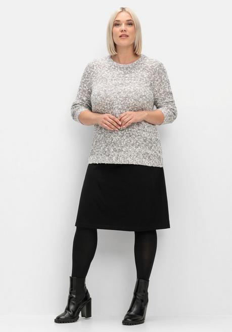 sheego Pullover aus meliertem Effektgarn - anthrazit sheego Begrenztes Angebot