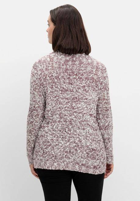 sheego Pullover aus meliertem Effektgarn - burgund sheego Online Shopping