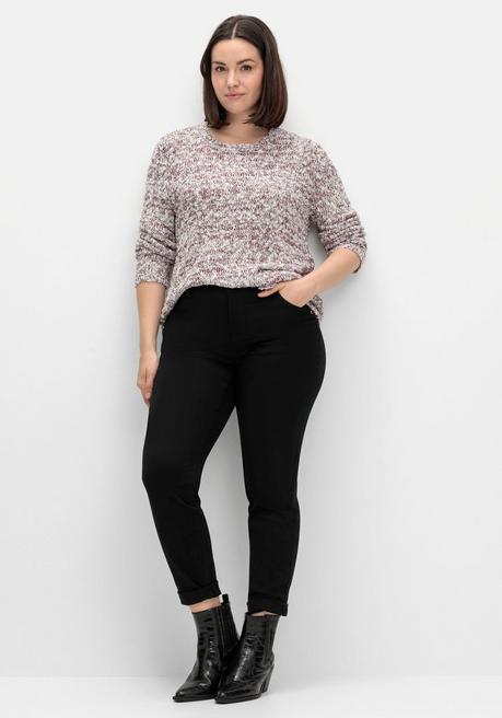 sheego Pullover aus meliertem Effektgarn - burgund sheego Online Shopping
