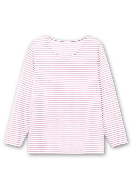 sheego Gestreiftes Langarmshirt mit Rundhalsausschnitt - rosé gestreift sheego Preisnachlass