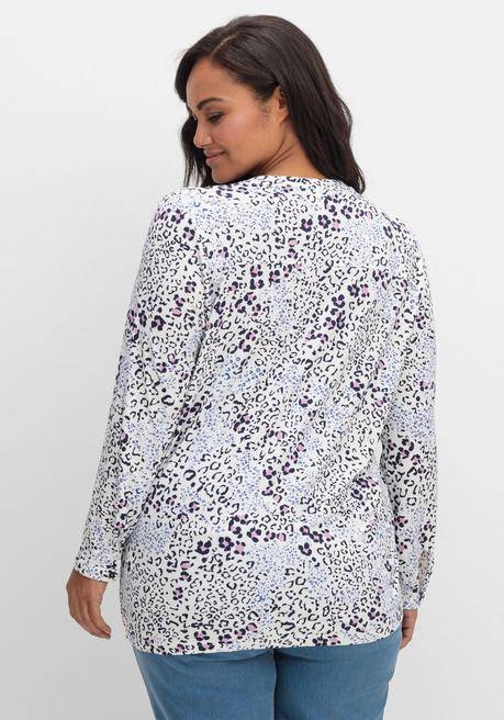 sheego Shirtbluse aus Viskosejersey, mit Animalprint - ecru gemustert sheego Valentinstagsangebot