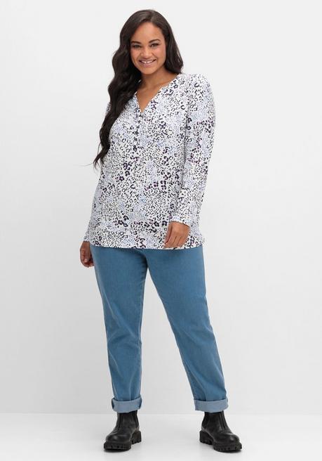 sheego Shirtbluse aus Viskosejersey, mit Animalprint - ecru gemustert sheego Valentinstagsangebot