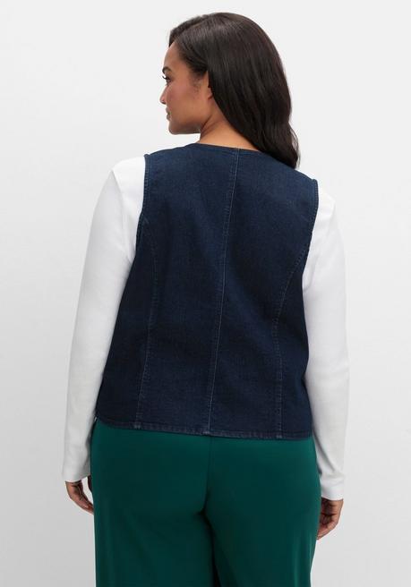 sheego Jeansweste in kurzer, taillierter Form - dark blue Denim sheego Jubiläumsangebot