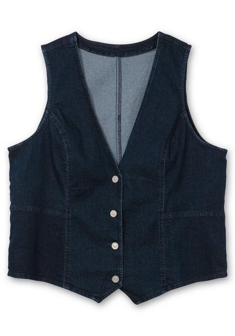 sheego Jeansweste in kurzer, taillierter Form - dark blue Denim sheego Jubiläumsangebot