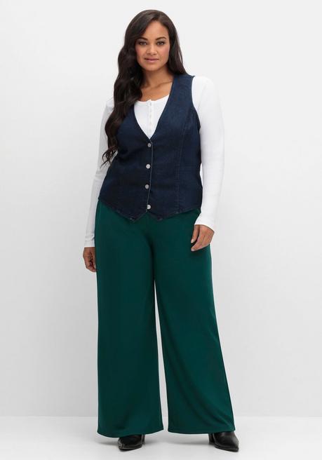sheego Jeansweste in kurzer, taillierter Form - dark blue Denim sheego Jubiläumsangebot