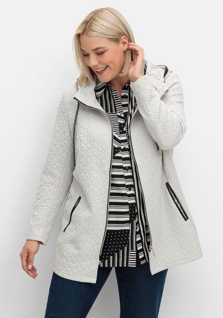 sheego Kapuzenjacke in gesteppter Jacquard-Qualität - hellgrau sheego Heißer Verkauf