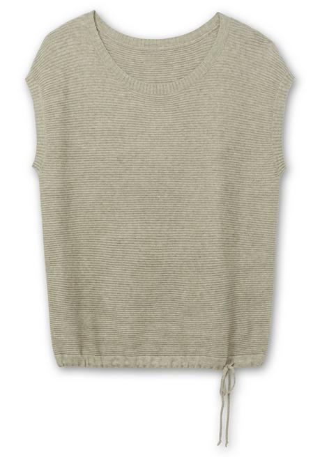 sheego Pullunder im Rippmuster mit Kordelzug am Saum - khaki sheego Top Angebot