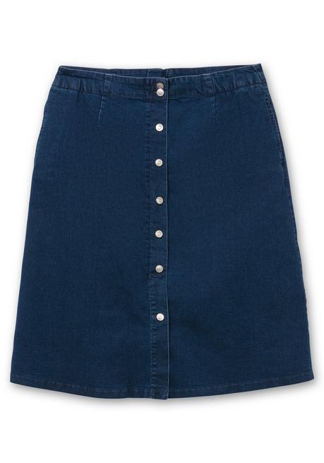 sheego Jeansrock mit Zierknopfleiste, in A-Linie - blue Denim sheego Online Outlet
