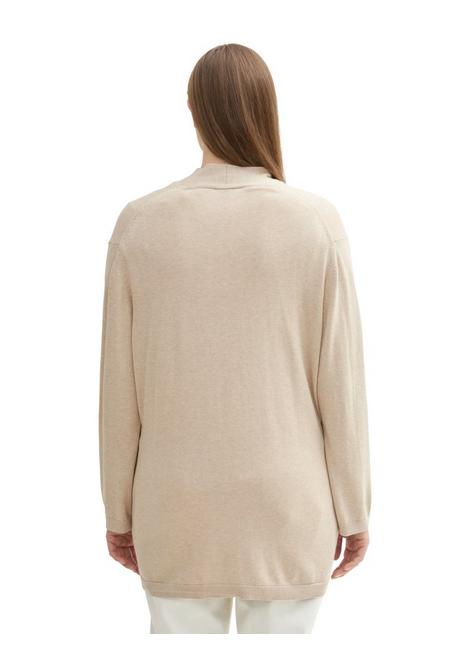 TOM TAILOR Plus Verschlusslose Strickjacke mit Schalkragen - beigefarben sheego Neuheiten