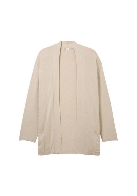 TOM TAILOR Plus Verschlusslose Strickjacke mit Schalkragen - beigefarben sheego Neuheiten
