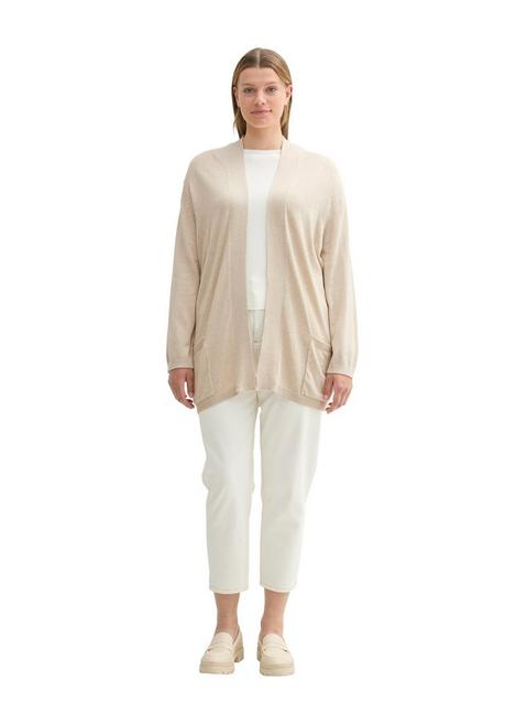 TOM TAILOR Plus Verschlusslose Strickjacke mit Schalkragen - beigefarben sheego Neuheiten