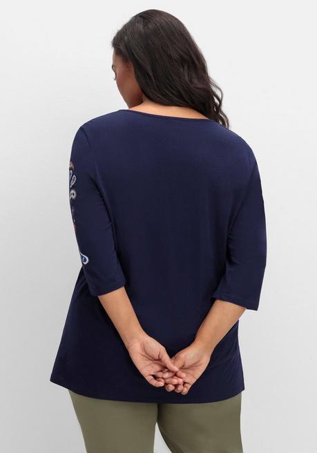 sheego 3/4-Arm-Shirt mit platziertem Paisley-Print - marine bedruckt sheego Bestseller