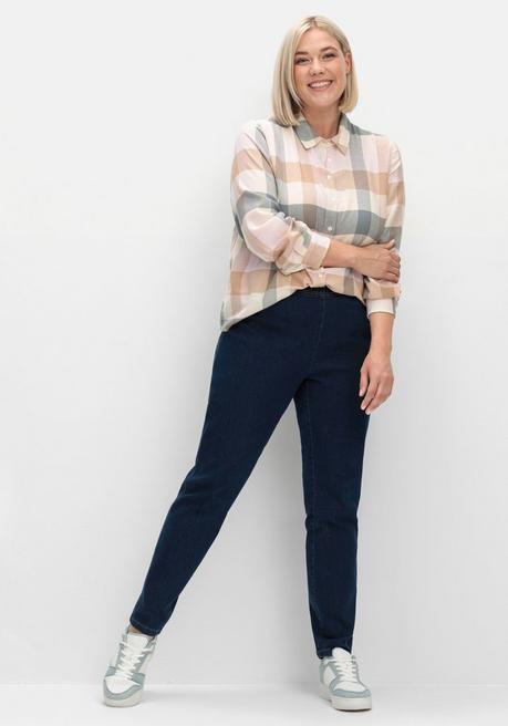 sheego Schmale Jeans mit Stretchbund, ohne Taschen - dark blue Denim sheego Riesige Ersparnisse