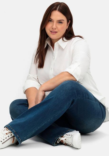 sheego Bootcut Stretch-Jeans mit Bodyforming-Effekt - dark blue Denim sheego VIP-Rabatte