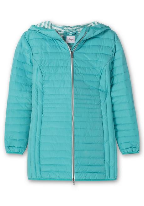 sheego Leicht wattierte Longsteppjacke mit Kapuze - aqua sheego Super Sparpreis