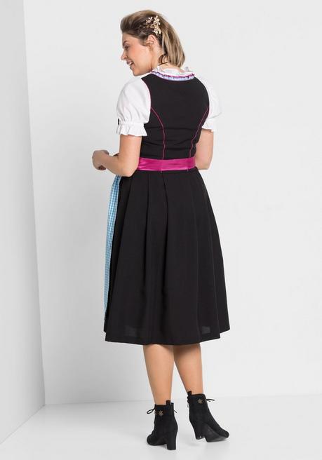 sheego Dirndl mit Schürze und Bluse 3tlg. - schwarz-türkis sheego Kostenlose Rückgabe