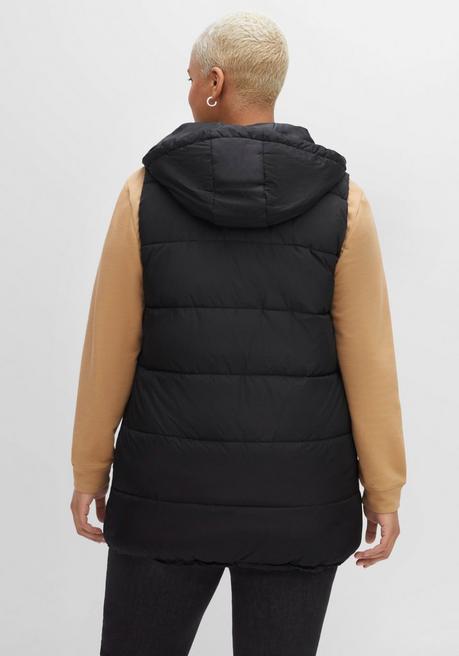 sheego Steppweste in A-Linie, mit Kapuze und 2-Wege-Zipper - schwarz sheego Bis zu 60% Rabatt