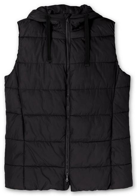 sheego Steppweste in A-Linie, mit Kapuze und 2-Wege-Zipper - schwarz sheego Bis zu 60% Rabatt
