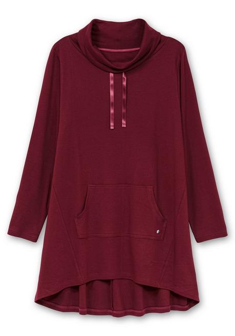 sheego Oversize-Longshirt mit weitem Kragen und Tunnelzug - weinrot sheego Bis zu 65% Rabatt