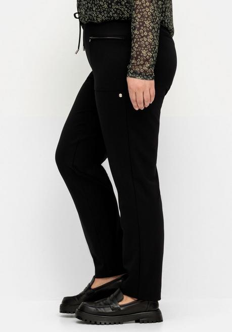 sheego Schmale Joggpants im Cargostil, mit Komfortbund - schwarz sheego Sonderangebot der Fabrik