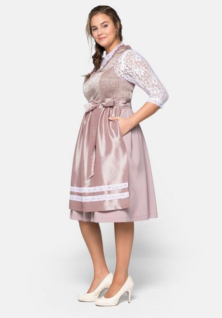 sheego Dirndl 3-teilig mit Schürze und Spitzenbluse - zartrosa sheego Vierteljährliche Förderung