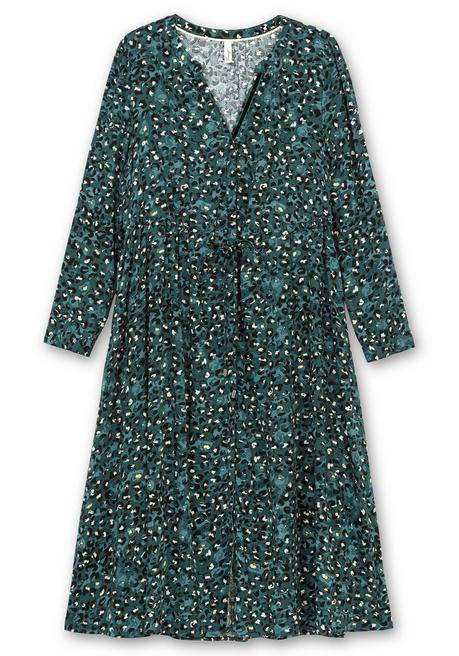 sheego Midikleid mit Tunnelzug in der Taille - tiefgrün gemustert sheego Discount Store für neue Produkte