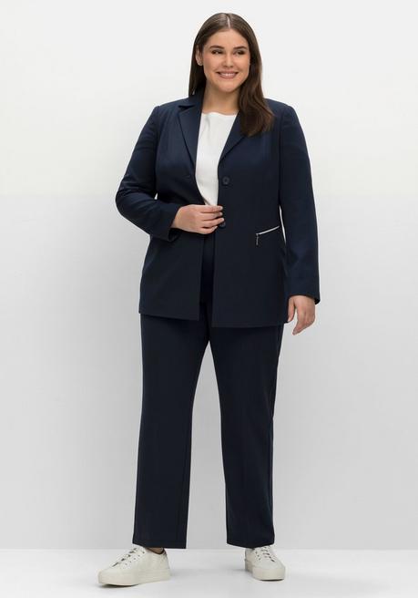 sheego Blazer mit Reißverschluss-Taschen - nachtblau sheego Nur noch ein Tag übrig