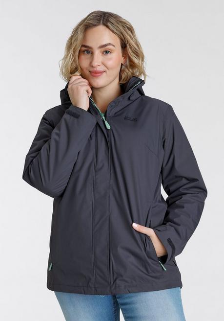 Jack Wolfskin 3-in-1-Funktionsjacke - graugrün sheego Begrenzt auf 3 Tage