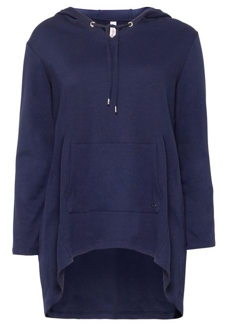 sheego Longshirt mit Kängurutasche, im Vokuhila-Schnitt - marine sheego Speichern exportieren