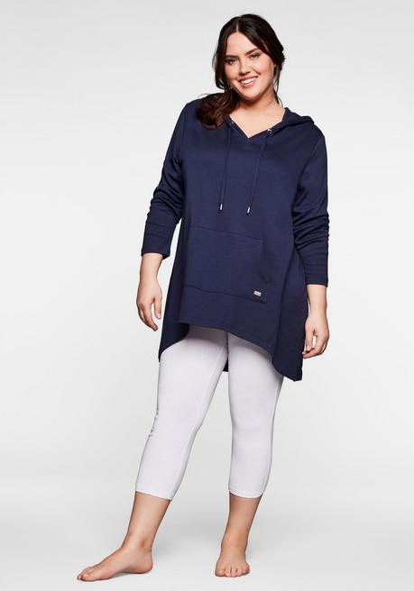 sheego Longshirt mit Kängurutasche, im Vokuhila-Schnitt - marine sheego Speichern exportieren