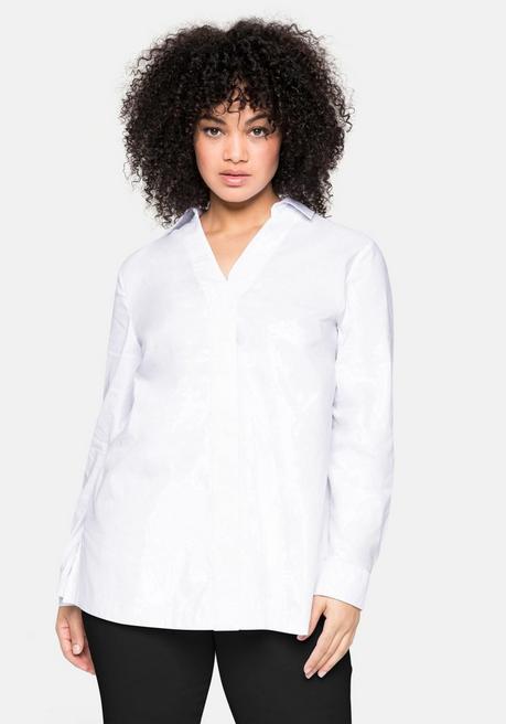 sheego Hemdbluse mit verdeckter Knopfleiste - weiß sheego 2025
